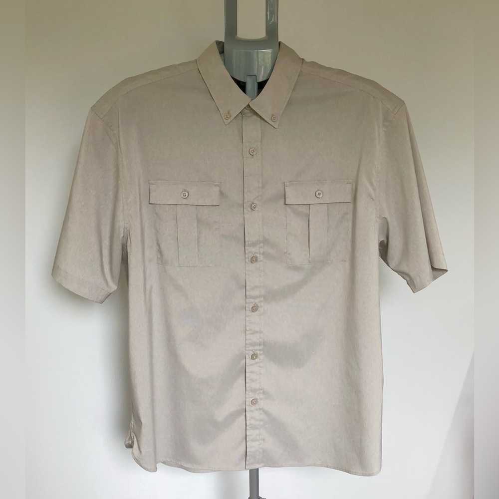 Haggar Clothing Men’s Shirt Cream/Beige Colour Size Large